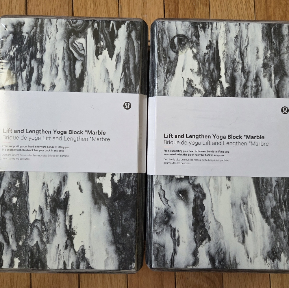 lululemon athletica Lift and Lengthen Yoga Block - Marble Black and White